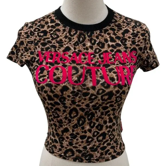 Versace Jeans Couture Leopard Print Baby Tee - Picture 2 of 7